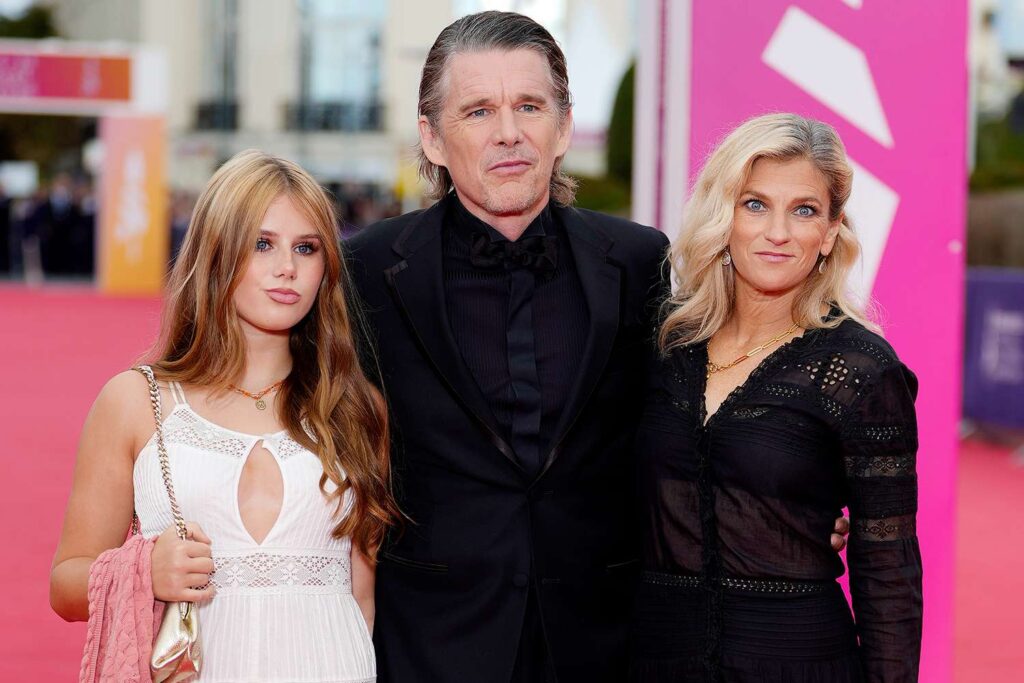 Ethan Hawke Steps Out at Deauville Film Festival with Wife Ryan and Daughter Indiana