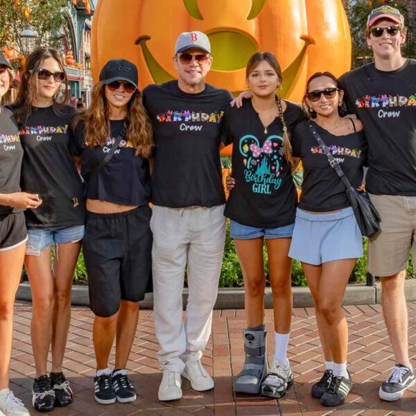 Matt Damon Goes Full-On Disney Dad in Matching T-Shirts with Family at Disneyland for Daughter Gia’s 18th Birthday