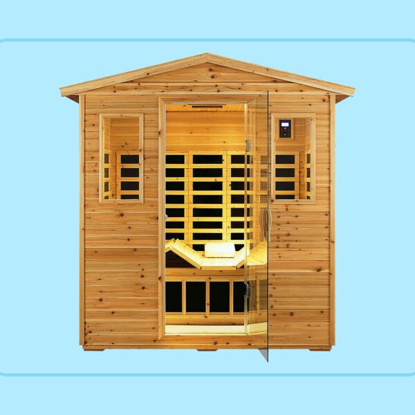 Yes, You Can Buy a Nordic-Inspired Wood Sauna with Built-in Speakers and Red Light Therapy for Under $3K at Amazon
