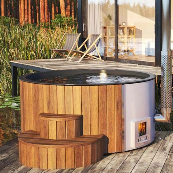 We Found a Wood-Fired Hot Tub at Amazon That Brings Nordic Spa-Style Soaking to Your Backyard for Under $7K