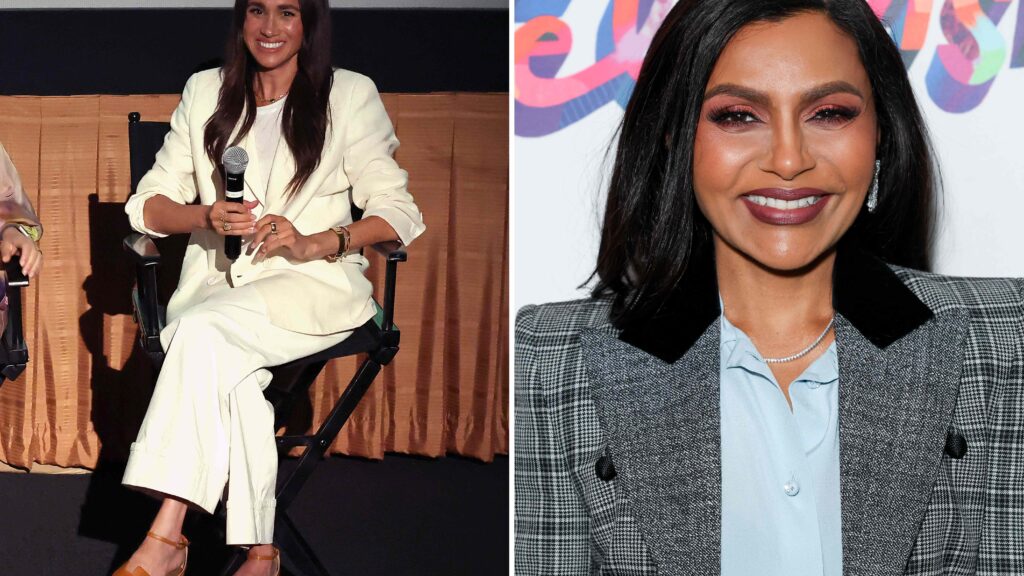 Meghan Markle’s Monochromatic Look Relies on a Mindy Kaling-Worn Shirt Style — Shoppers Say It ‘Feels Like a Cloud’