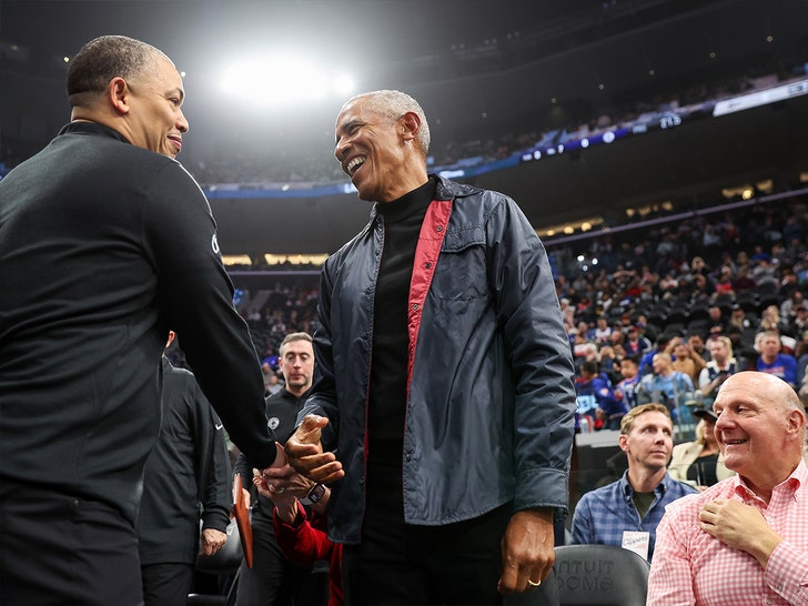 Barack Obama Spotted Courtside at Clippers Game getty 3