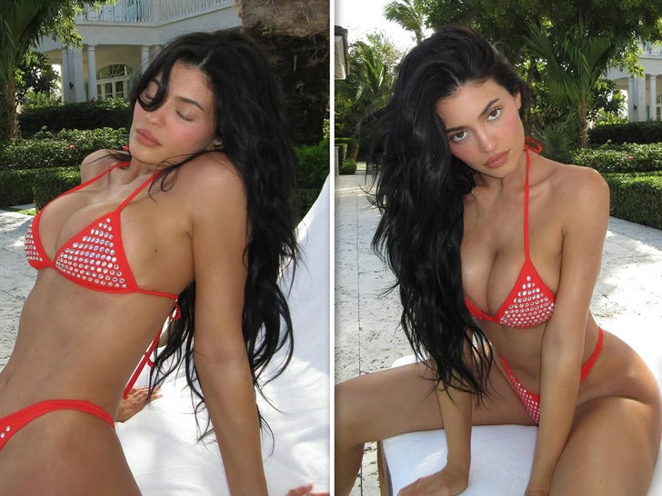 Kylie Jenner Sizzles in Red Bikini During Turks and Caicos Getaway