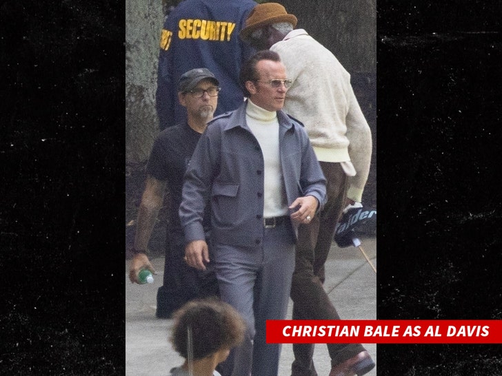 Christian Bale on set of Madden backgrid 1