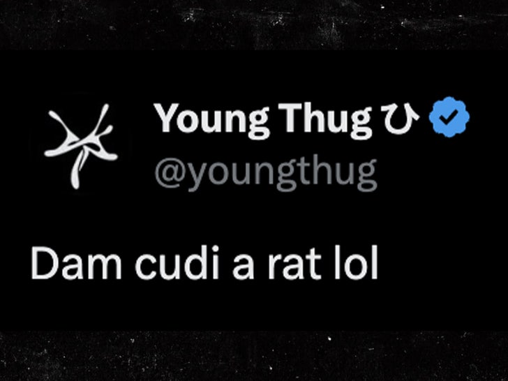 young thug tweet kid cudi x