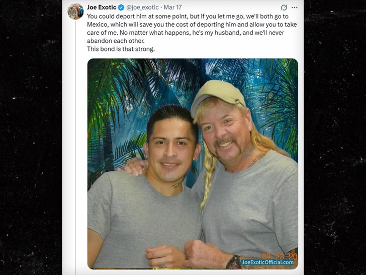 joe exotic husband deport tweet sub