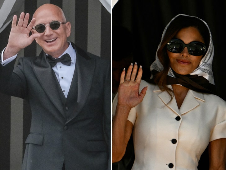 jeff bezos lauren sanchez getty split
