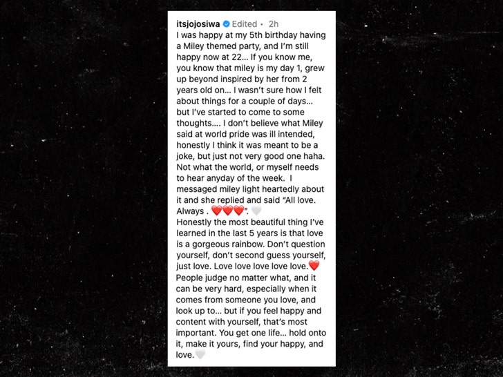 jojo siwa on miley cyrus insta 1