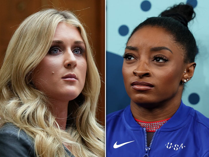 riley gaines simone biles split sub getty