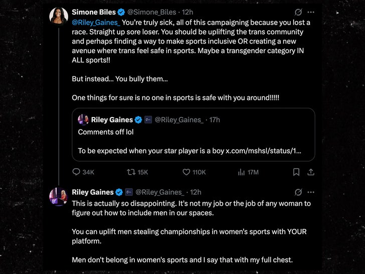 simone biles riley gaines comments x 2