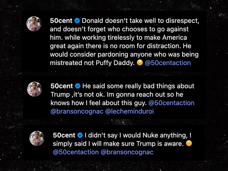 50 cent p diddy pardon captions instagram sub