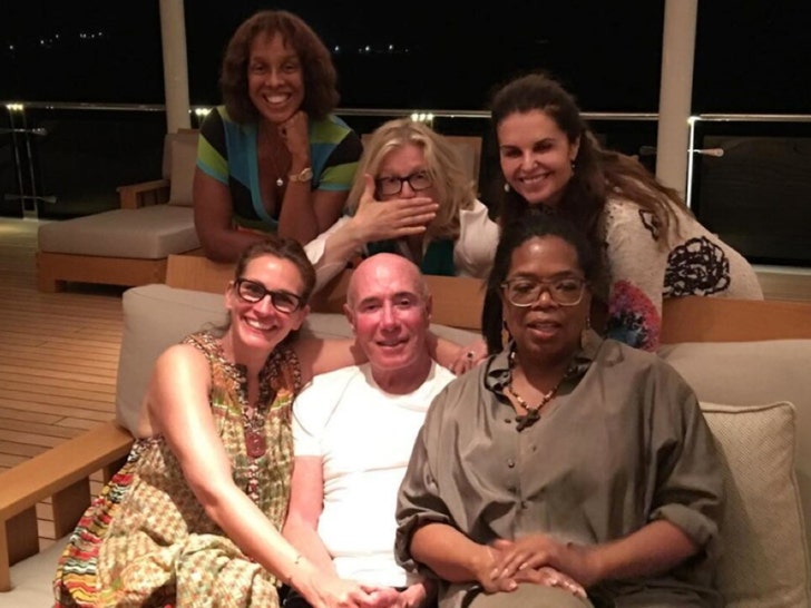 Stars on David Geffen's Yacht