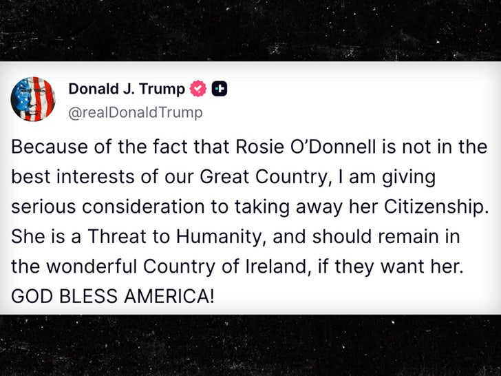 donald trump rosie o'donnell truth social sub