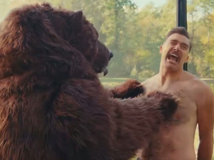 Travis Kelce and a bear