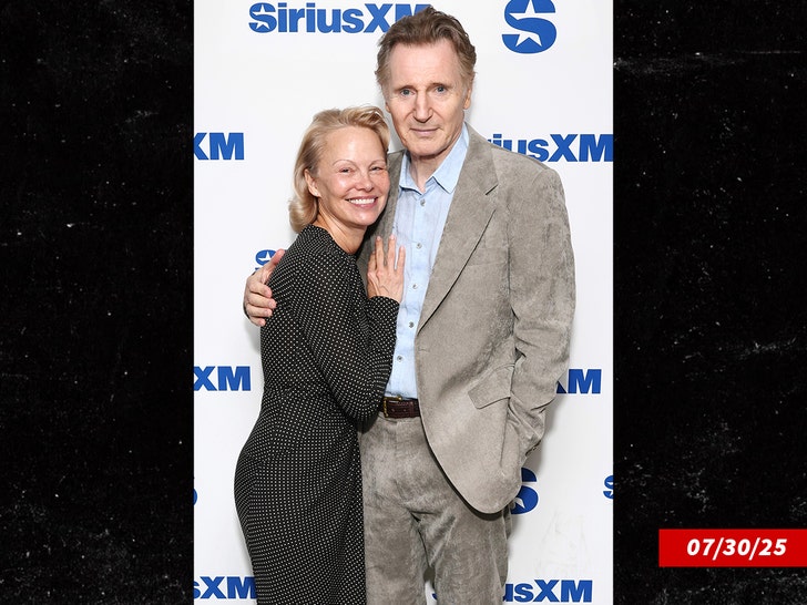 Pam Anderson and Liam Neeson getty 1