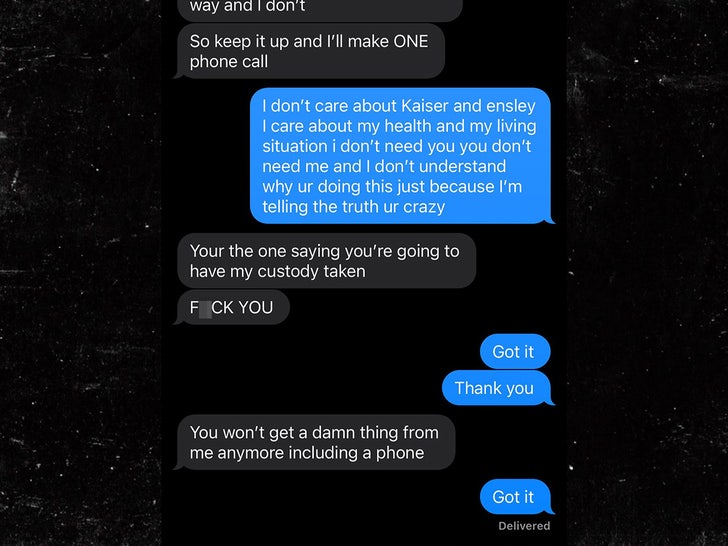 Jace Evans texts instagram 2