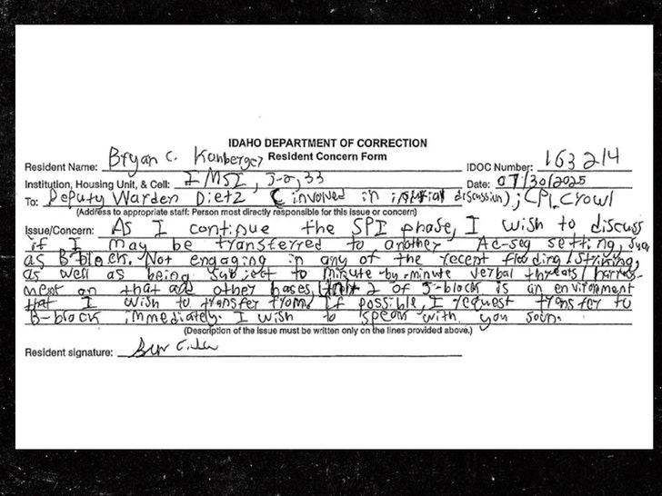 Bryan Kohberger Files Sexual Harassment Complaint