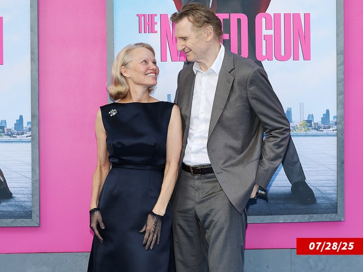 Pam Anderson and Liam Neeson getty 2