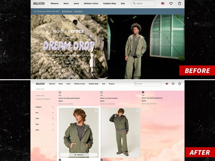 d4vd hollister before after hollister.com split sub swipe
