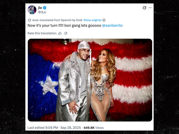 jennifer lopez cheers on bad bunny superbowl halftime show x 1