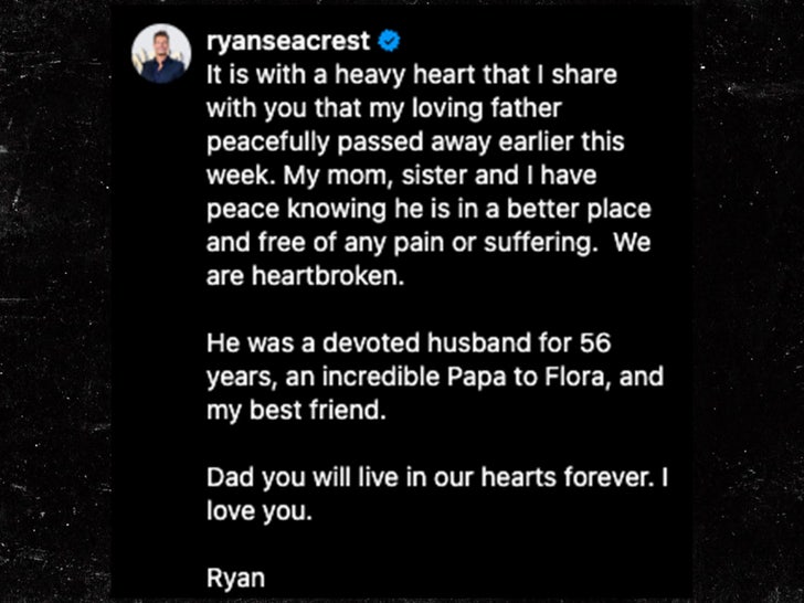 ryan seacrest dad caption insta