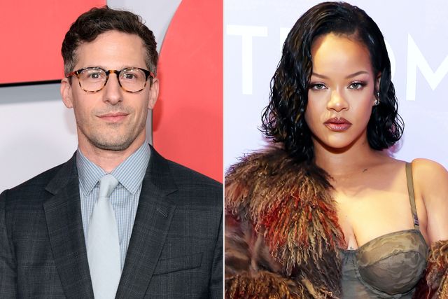 Dimitrios Kambouris/Getty; Kevin Mazur/Getty Andy Samberg in New York in August 2025; Rihanna in Los Angeles in October 2024