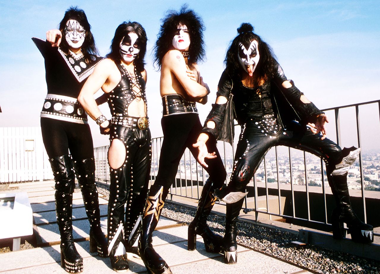 Ace Frehley, Paul Stanley, Peter Criss, and Gene Simmons of the rock and roll band Kiss  Michael Ochs Archives/Getty