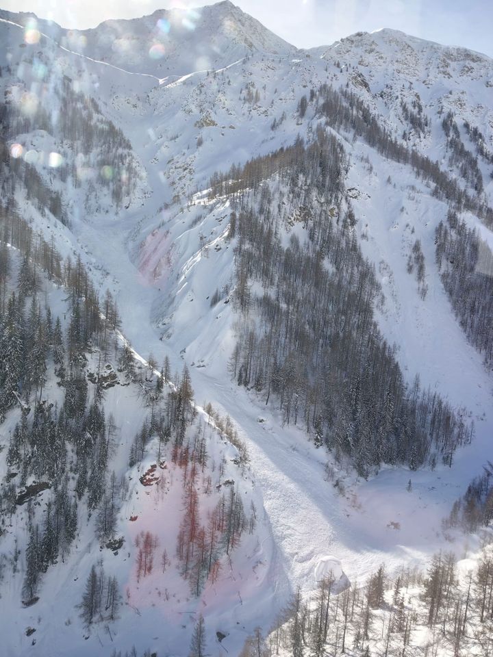 The avalanche that killed two people in Courmayeur, Italy, on Feb. 15, 2026 Italian Alpine Rescue 