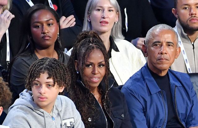 Michelle Obama and Barack Obama attend the 75th NBA All-Star Game at Intuit Dome on February 15, 2026 in Inglewood, California. Sasha, Barack and Michelle Obama at the 2026 NBA All-Star Game on Feb. 15 by Allen Berezovsky/Getty