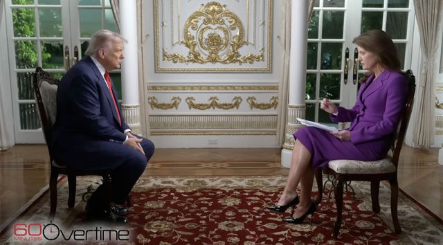 Donald Trump and Norah O'Donnell during an interview on '60 Minutes'. CBS