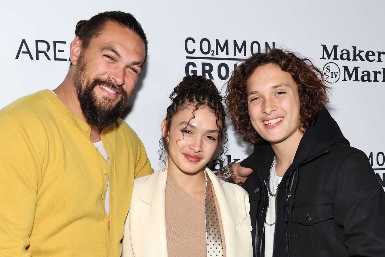 Jason Momoa, Lola Iolani Momoa and Nakoa-Wolf Momoa Amy Sussman/Getty
