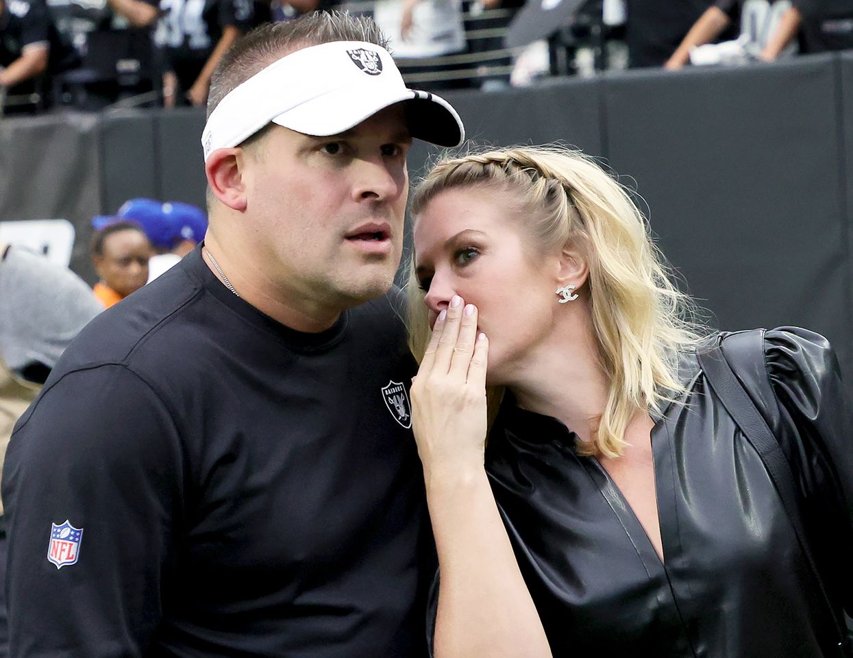 Josh McDaniels and his wife Laura. Ethan Miller/Getty 