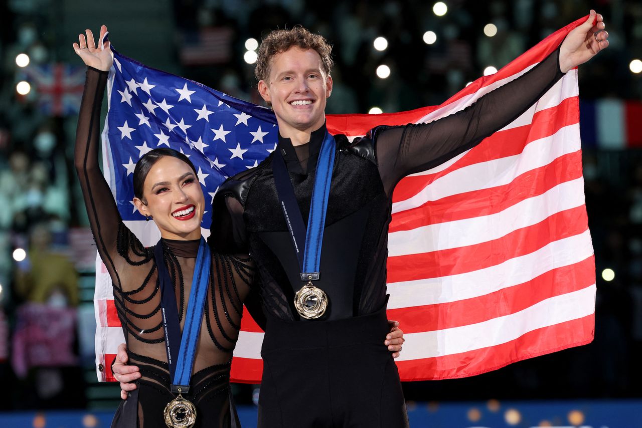 Madison Chock and Evan Bates PAUL MILLER / AFP via Getty