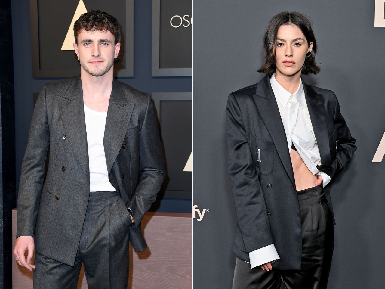 Gracie Abrams at the Spotify Best New Artist Party held at Paramount Studios on February 1, 2024 in Los Angeles, California. (Photo by Gilbert Flores/Billboard via Getty Images)BEVERLY HILLS, CALIFORNIA - FEBRUARY 13: Paul Mescal attends the 95th Annual Oscars Nominees Luncheon at The Beverly Hilton on February 13, 2023 in Beverly Hills, California. (Photo by JC Olivera/Getty Images) Paul Mescal and Gracie Abrams. JC Olivera/Getty Images; Gilbert Flores/Billboard/Getty Images