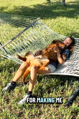 Sam with her dog Leo Thank.you.leo