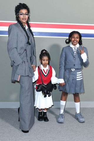 Teyana Taylor, Rue Rose Shumpert and Iman Tayla Shumpert Jr. attend GQ Bowl 2026. Aaron J. Thornton/Getty