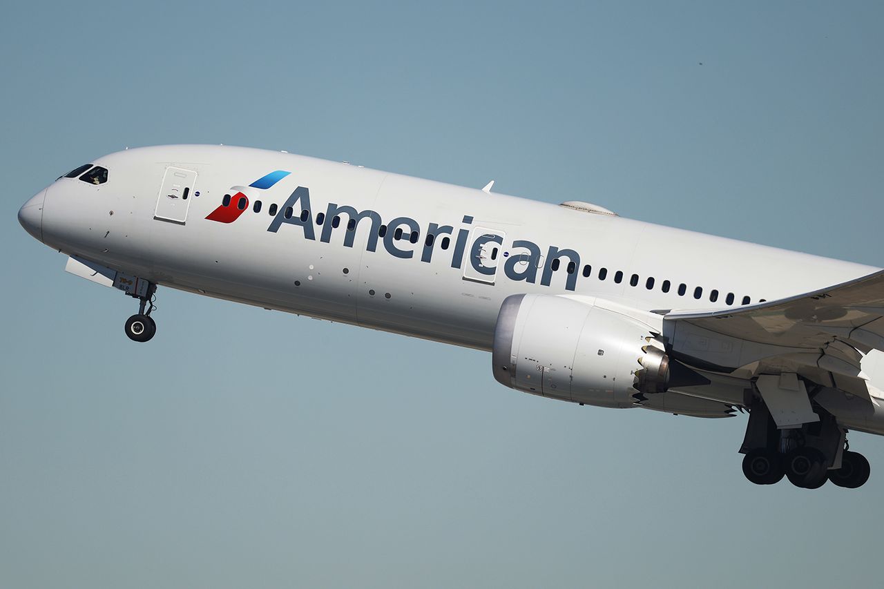 An American Airlines Boeing 878-9 Dreamliner airplane departs from Los Angeles International Airport An American Airlines Boeing plane in October 2025Credit: Kevin Carter/Getty