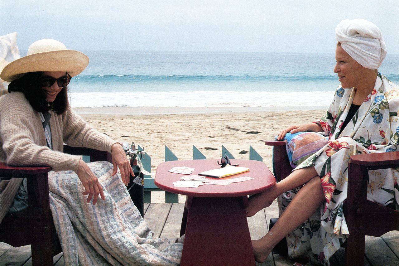 Barbara Hershey sits and talks with Bette Midler in a scene from the film 'Beaches', 1988.Credit: Buena Vista/Getty
