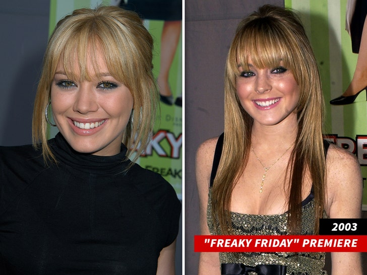 hillary duff and lindsay lohan freaky friday premiere getty 1