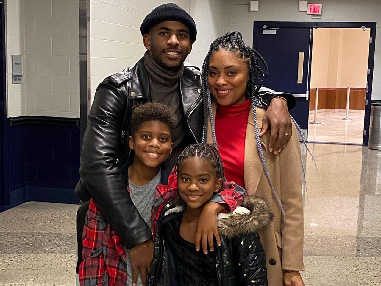 Chris Paul, his wife and their two kids Chris Paul, his wife and their two kids Chris Paul Instagram
