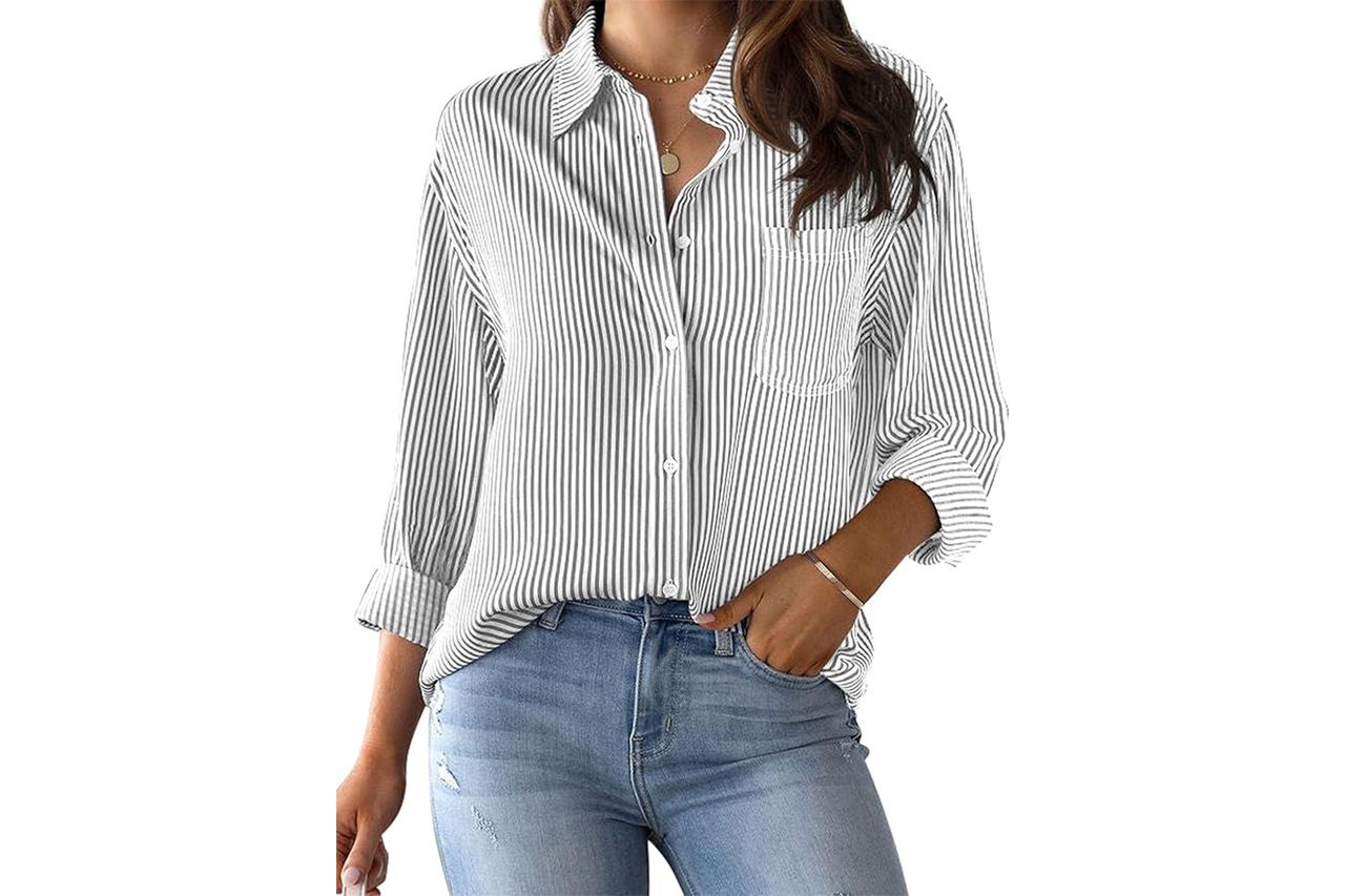 Amazon CUNLIN Grade 4 Wrinkle Resistant Women's Button Down Amazon