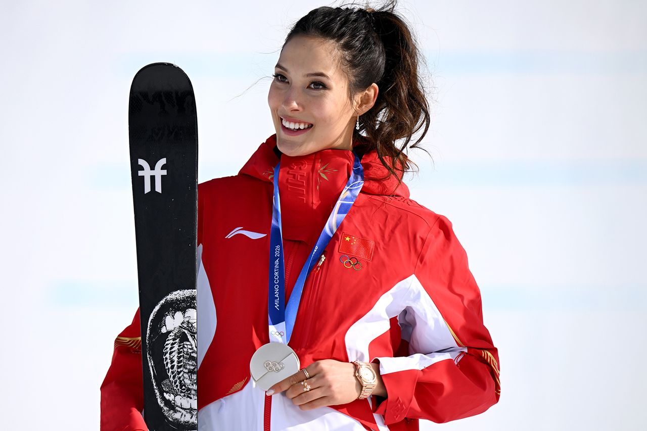 Eileen Gu on Feb. 9, 2026 in Livigno, Italy Hannah Peters/Getty