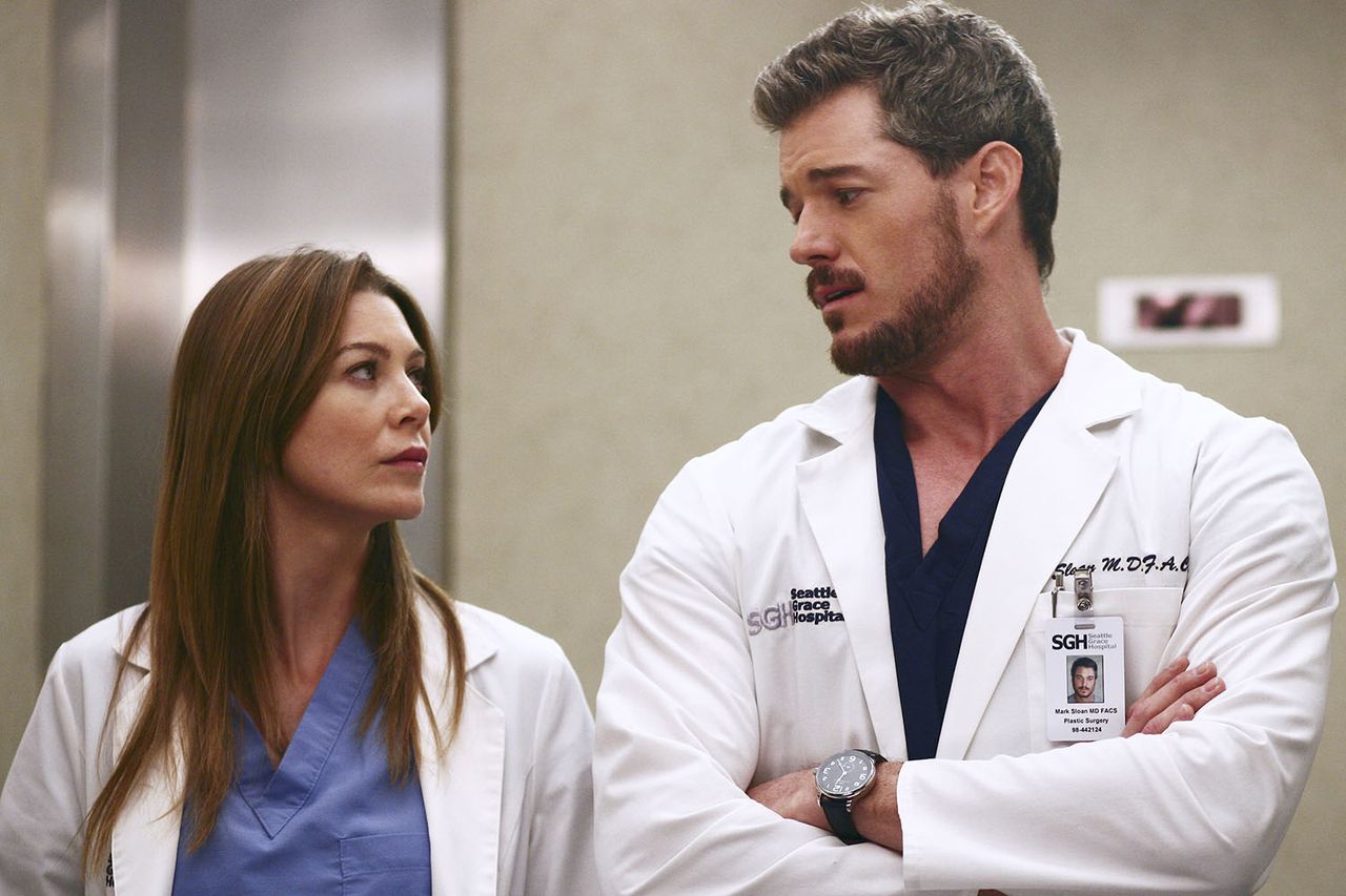 Ellen Pompeo and Eric Dane (right) on 'Grey's Anatomy' in 2006. Scott Garfield/Disney General Entertainment Content via Getty