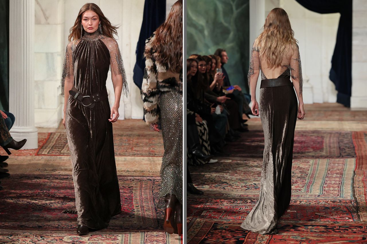 Gigi Hadid, Ralph Lauren fashion show during New York Fashion Week on February 10, 2026 Dia Dipasupil/Getty (2)