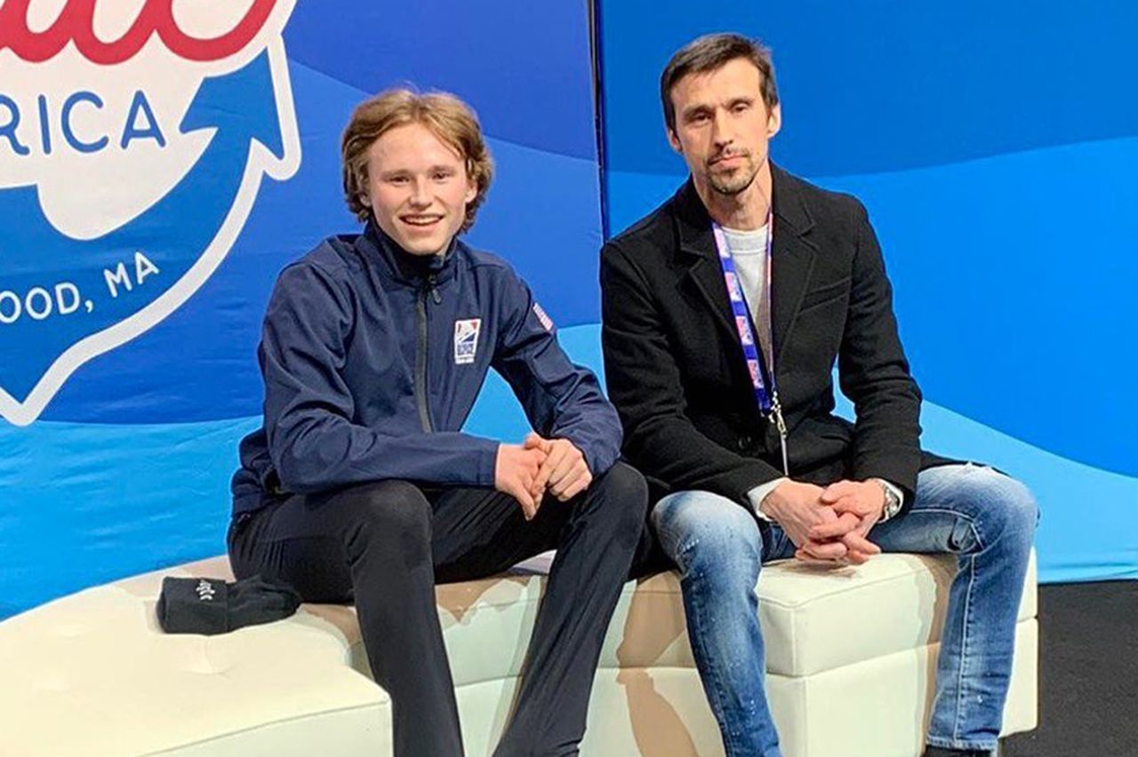 Ilia Malinin with his dad Roman Skorniakov in June 2023. Ilia Malinin/Instagram