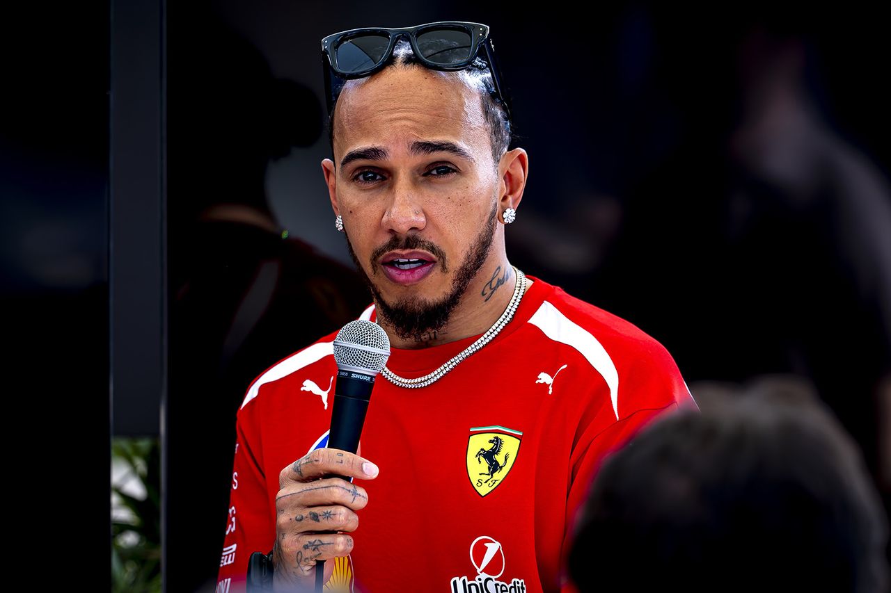 Lewis Hamilton participates in the Formula 1 pre-season testing at the Bahrain International Circuit on Feb. 12, 2026 Marcel van Dorst/EYE4IMAGES/NurPhoto via Getty