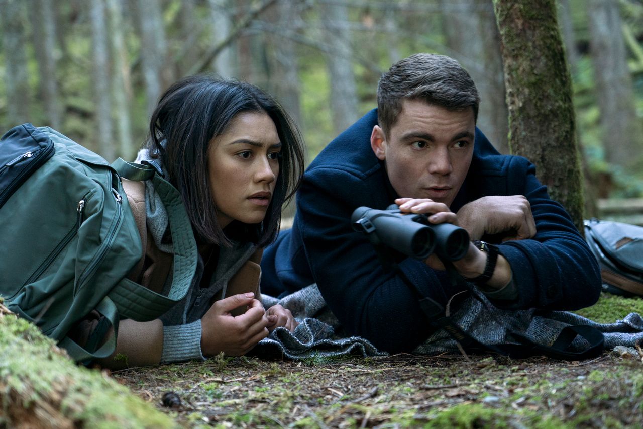 Luciane Buchanan as Rose Larkin and Gabriel Basso as Peter Sutherland in episode 103 of The Night Agent. Luciane Buchanan as Rose Larkin and Gabriel Basso as Peter Sutherland in episode 103 of The Night Agent. Dan Power/Netflix© 2023