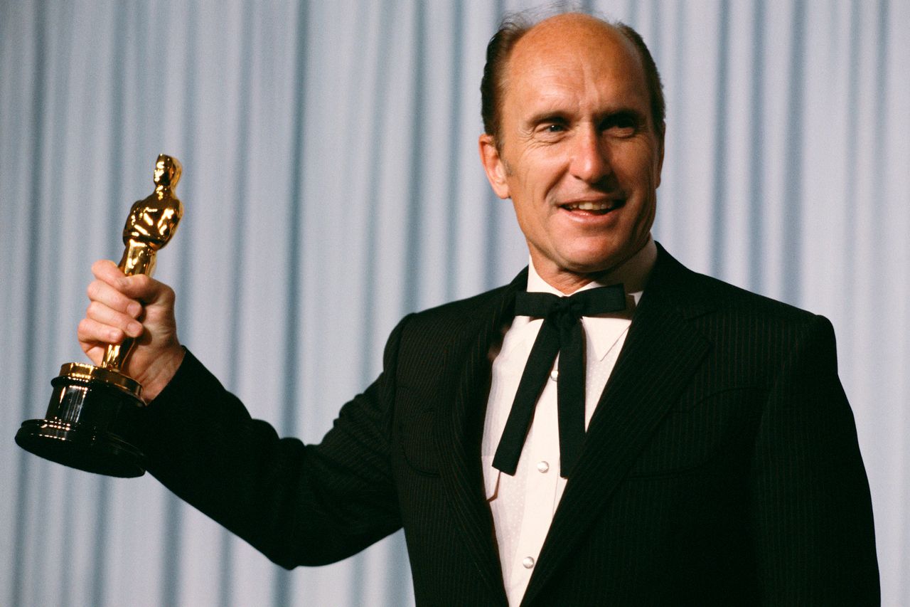 Robert Duval wins the Oscar for Best Actor for his performance in the film Tender Mercies at the 56th Academy Awards. Bill Nation/Sygma via Getty 