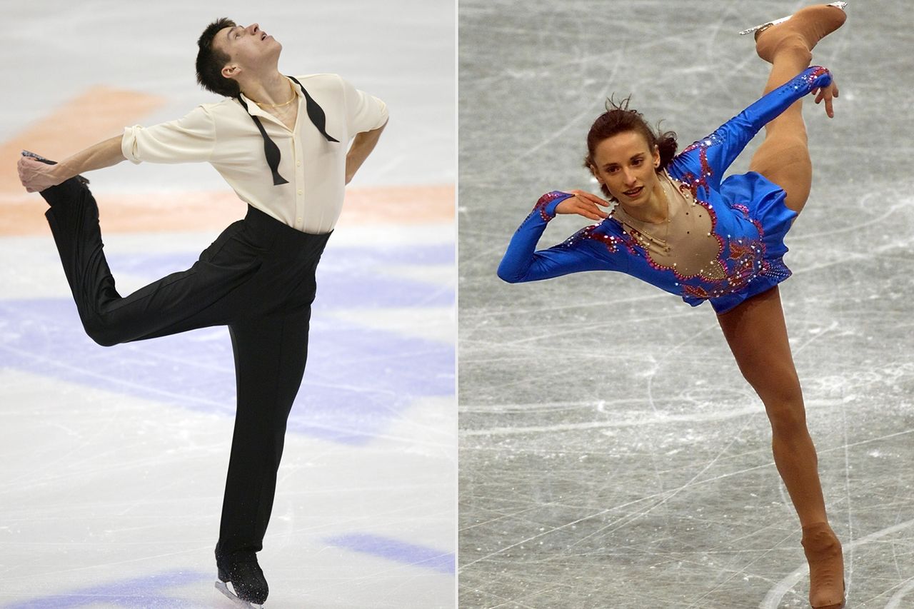 Roman Skorniakov of Uzbekistan competes in the men's short program during the Salt Lake City Winter Olympic Games ; Tatiana Malinina of Uzbekistan performs during the ladies qualifying free-skating event for the World Figure Skating Championships on March 24, 1999. Jamie Squire/Getty ; PASCAL PAVANI / AFP via Getty