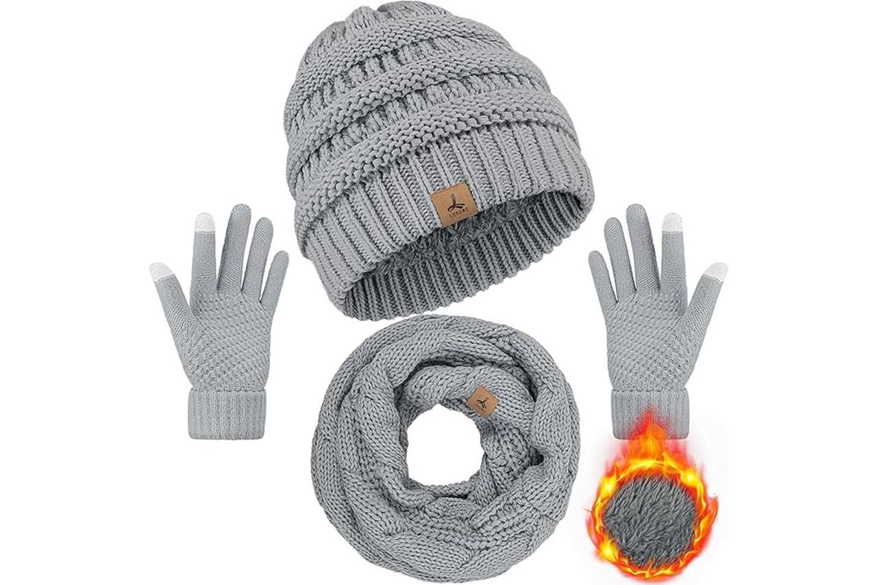 winter beanie hat scarf glvoes Credit: Amazon